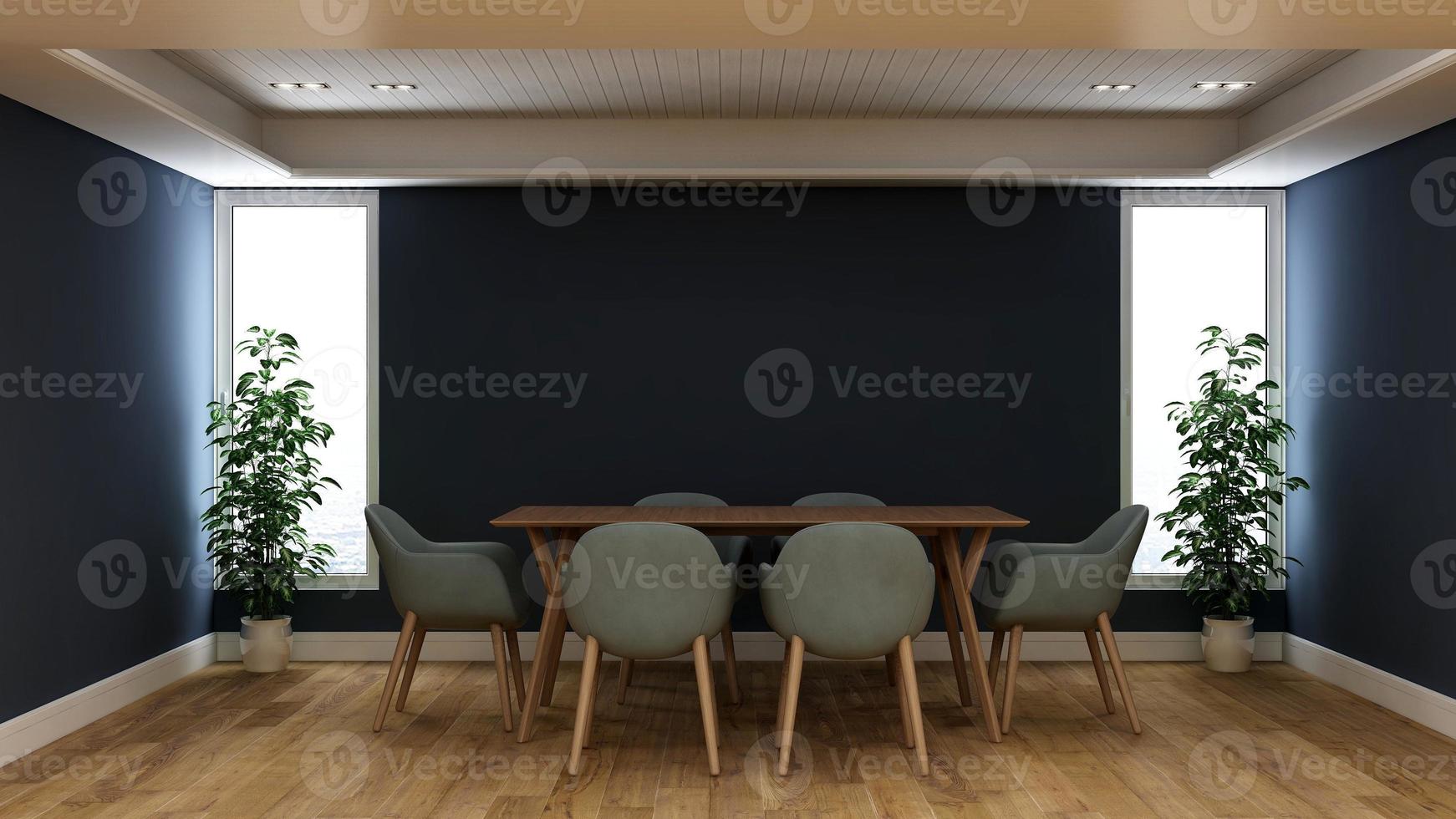 3D render office workspace modern meeting room mockup photo