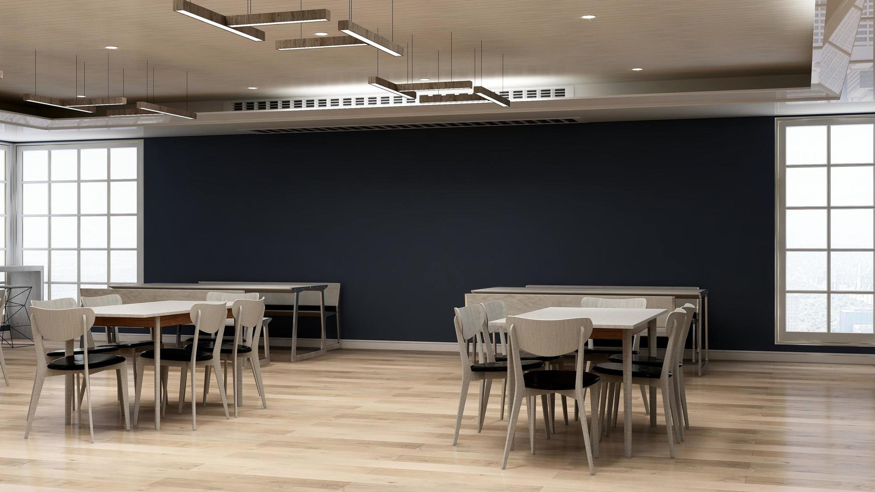 3d render minimalist restaurant or coffee shop for company logo mockup photo