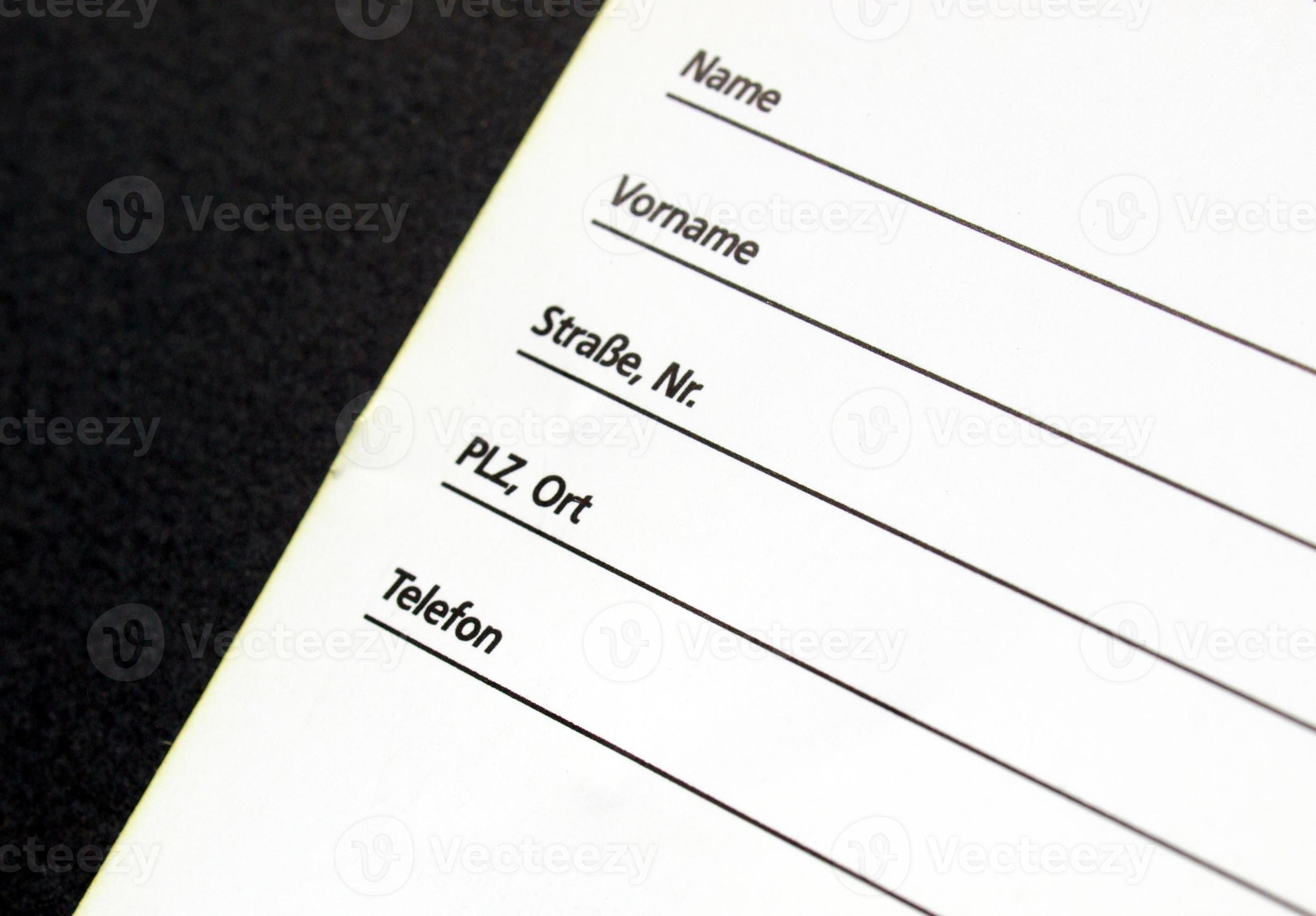 Blank German address form 5382333 Stock Photo at Vecteezy