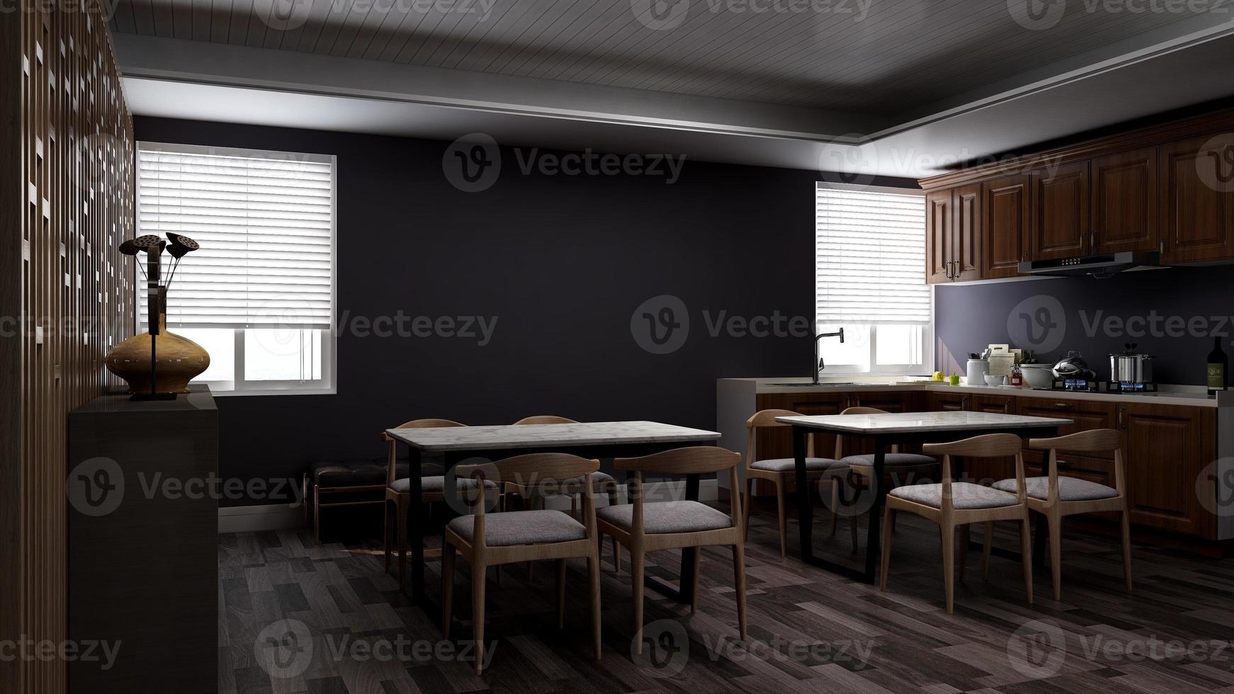 3d render of minimalist office pantry photo