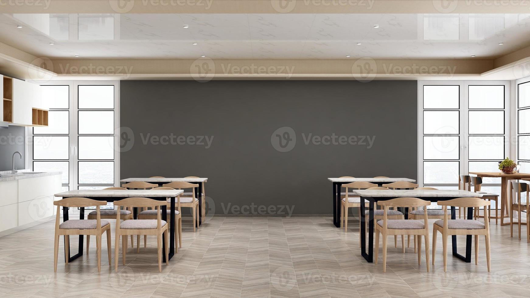3d render of minimalist office pantry photo