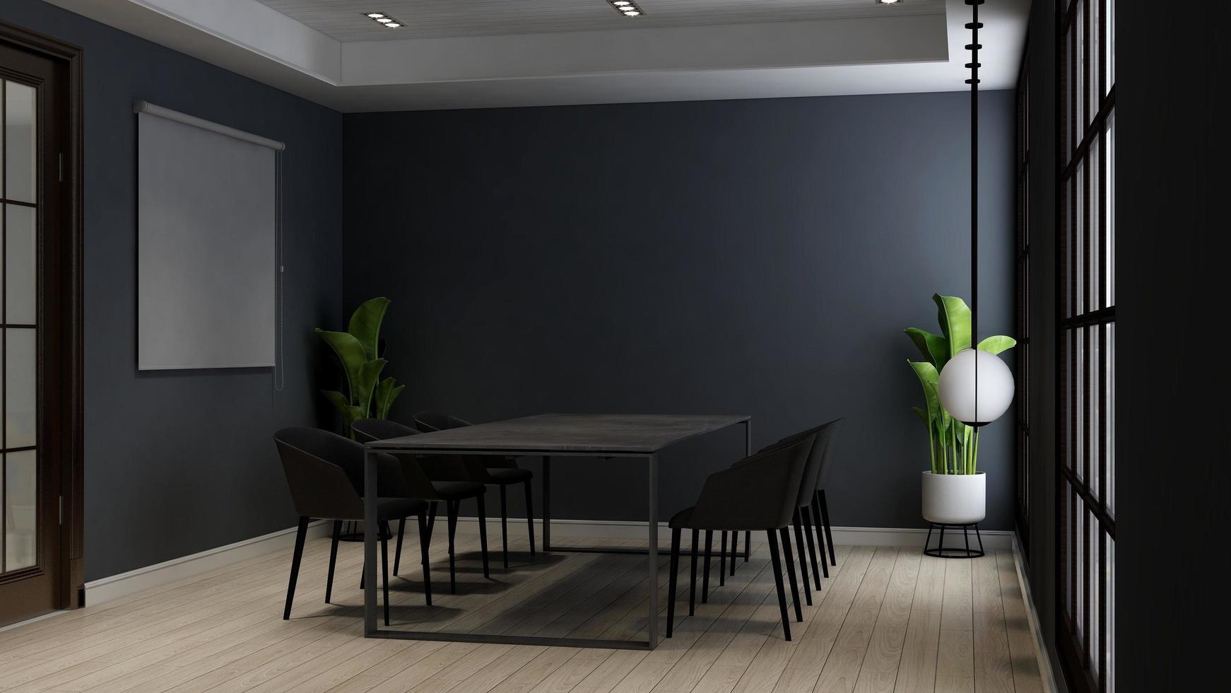 3D render office workspace modern meeting room mockup photo