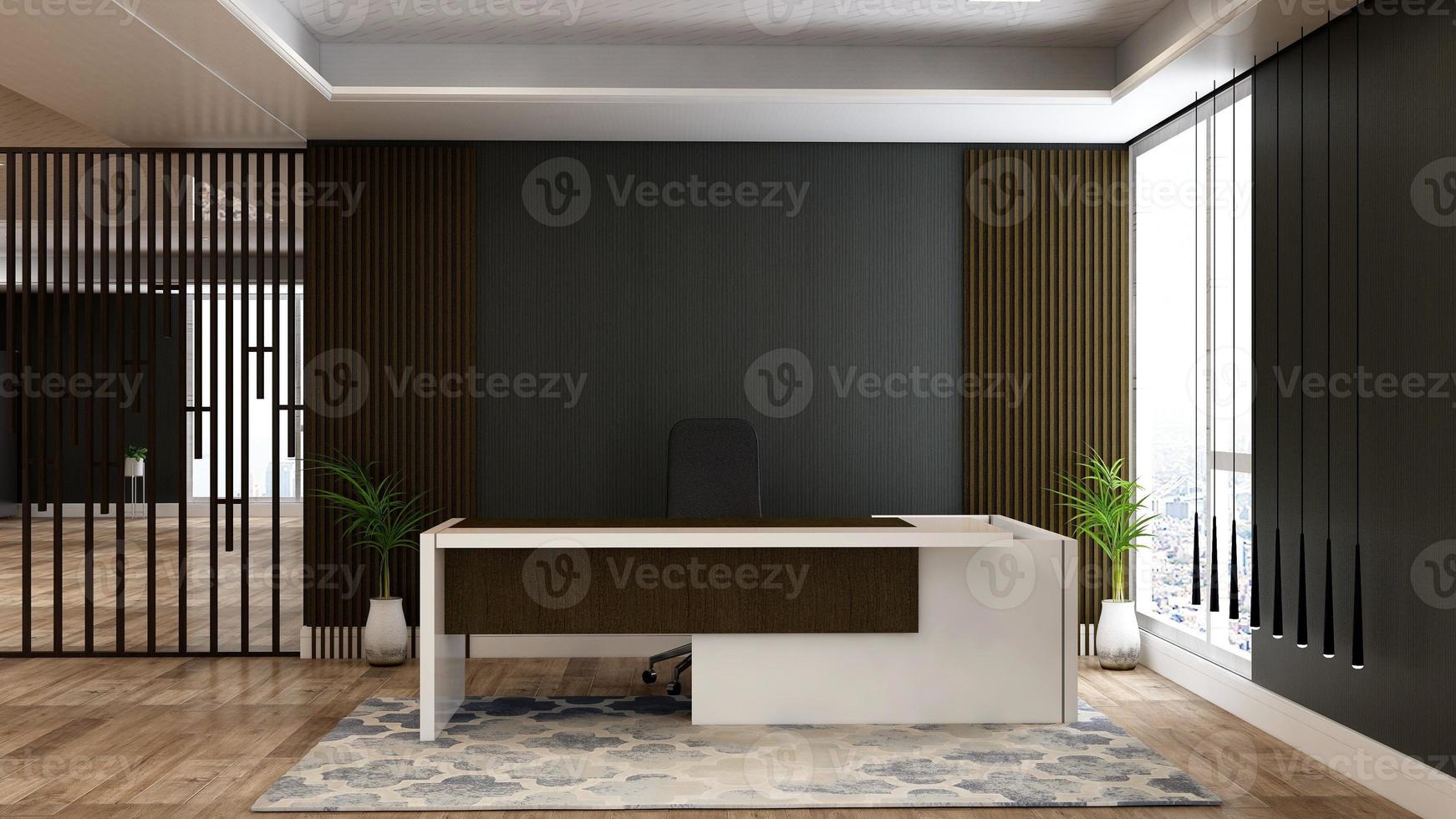 3D Render Registration Room with modern minimalist interior design concept photo