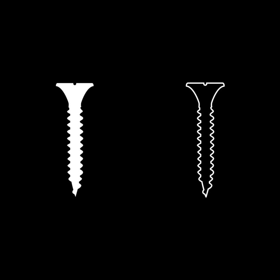 conjunto de iconos de tornillo ilustración de color blanco estilo plano imagen simple vector