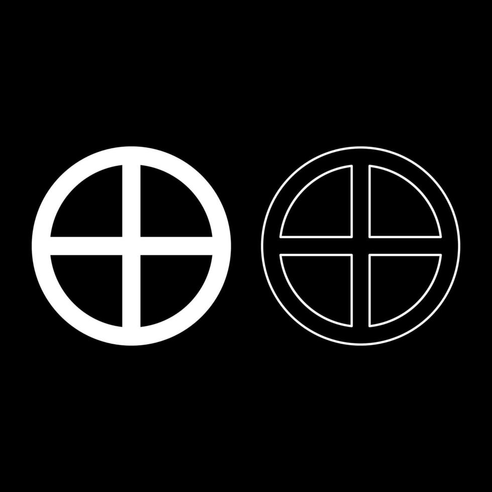 Cross round circle on bread concept parts body Christ Infinity sign in religious icon set white color vector illustration flat style image