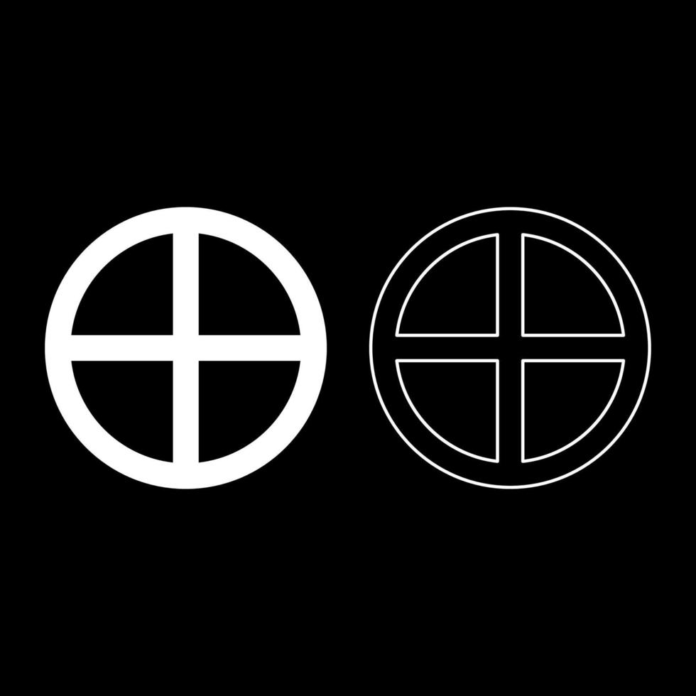 Cross round circle on bread concept parts body Christ Infinity sign in religious icon set white color vector illustration flat style image