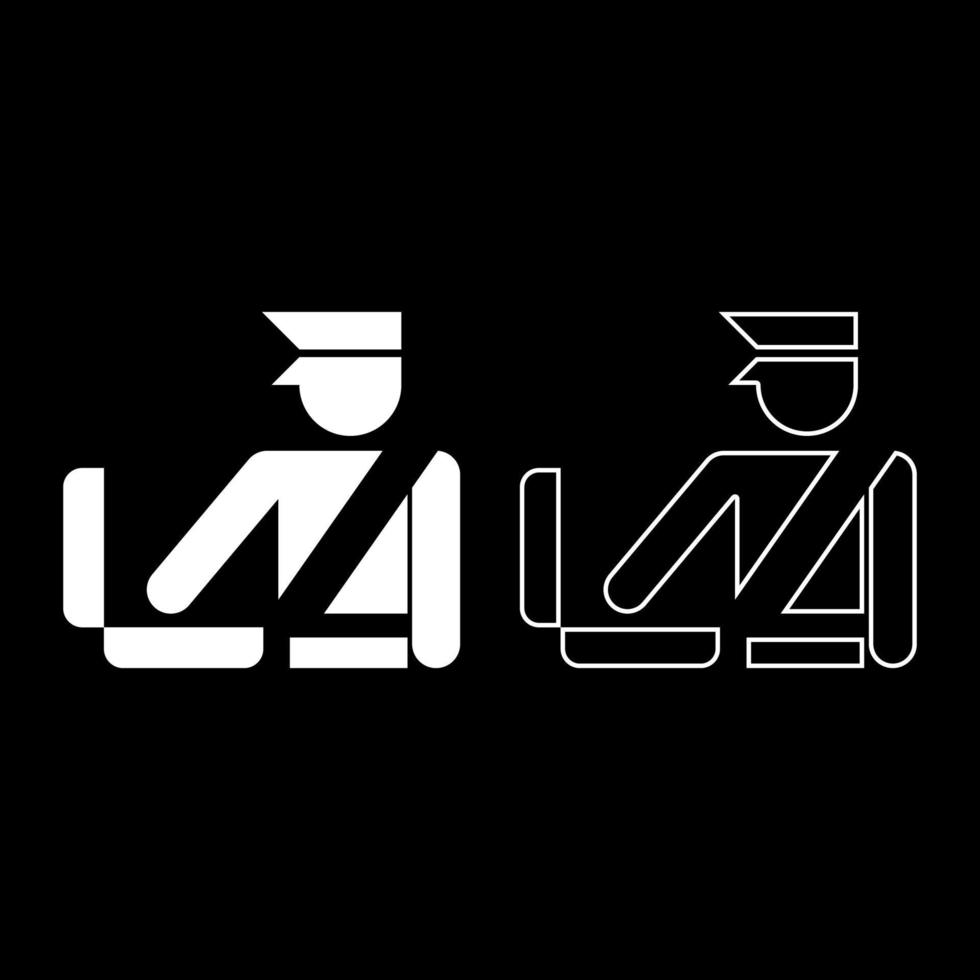 Border control concept Customs officer check baggage Detailed luggage control Baggage control sign icon set white color vector illustration flat style image