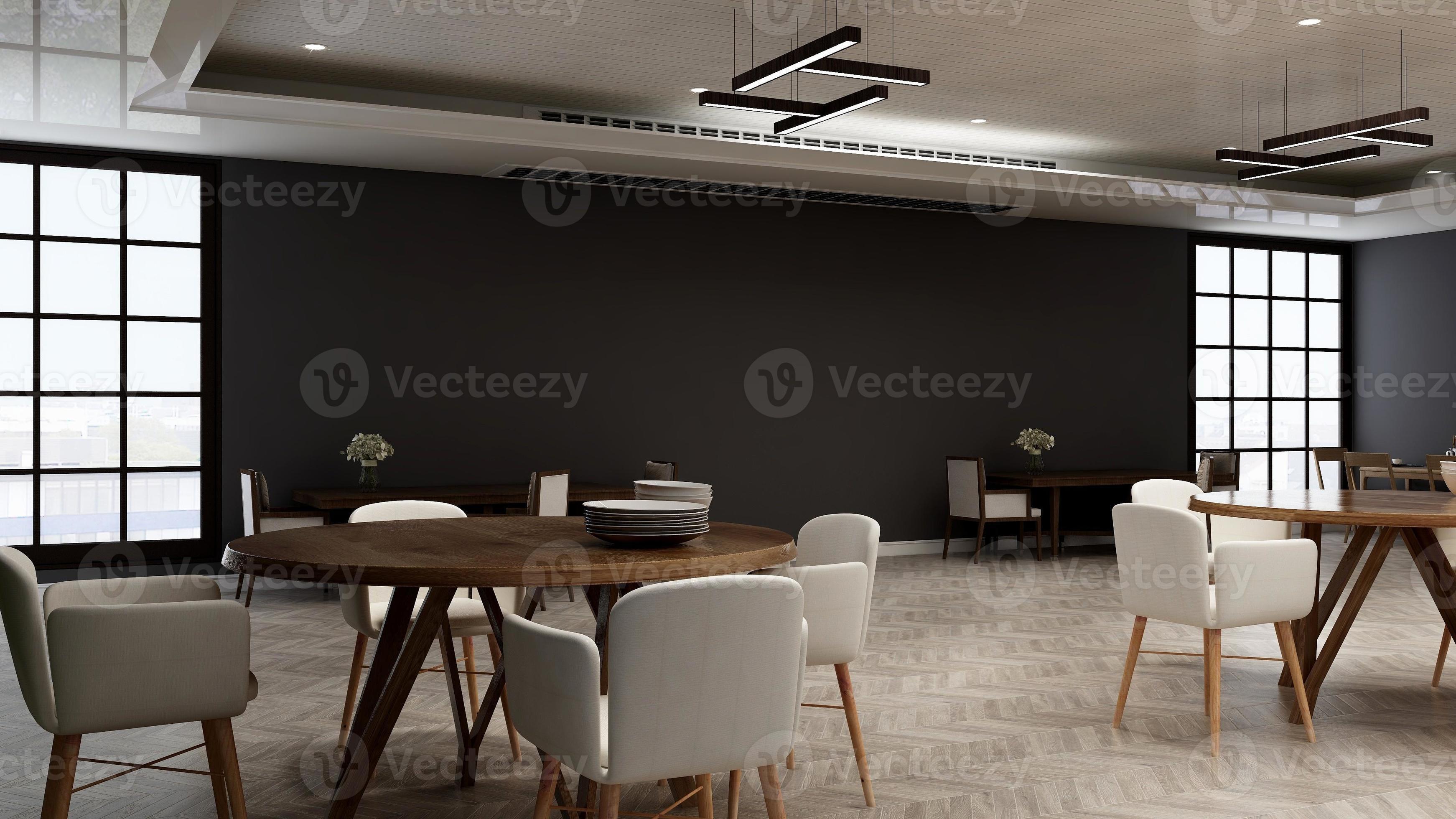3d render luxury restaurant interior for wall mockup 5382838 Stock