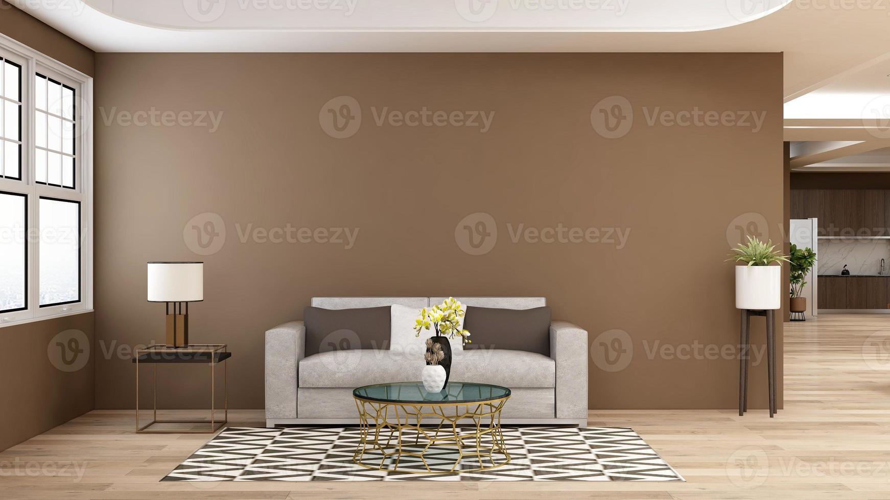 3d render executive lounge wall mockup design photo
