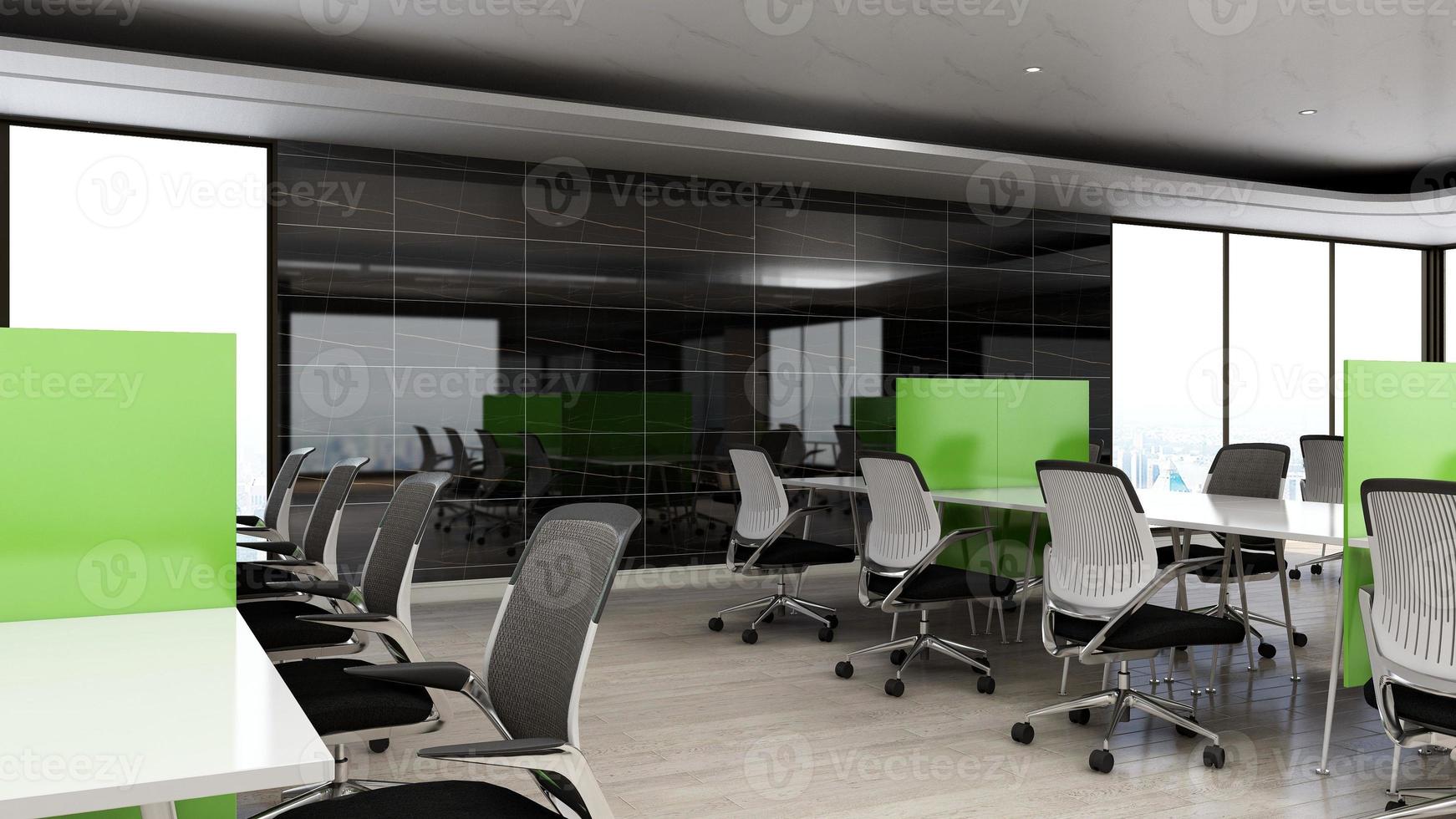 3D Render office design - manager room interior wall mockup photo