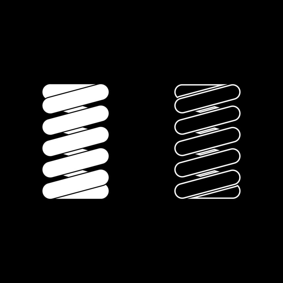 conjunto de iconos de bobina de resorte ilustración en color blanco estilo plano imagen simple vector