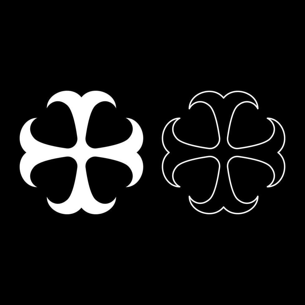 Cross monogram dokonstantinovsky Symbol of the Apostle anchor Hope sign Religious cross icon set white color vector illustration flat style image