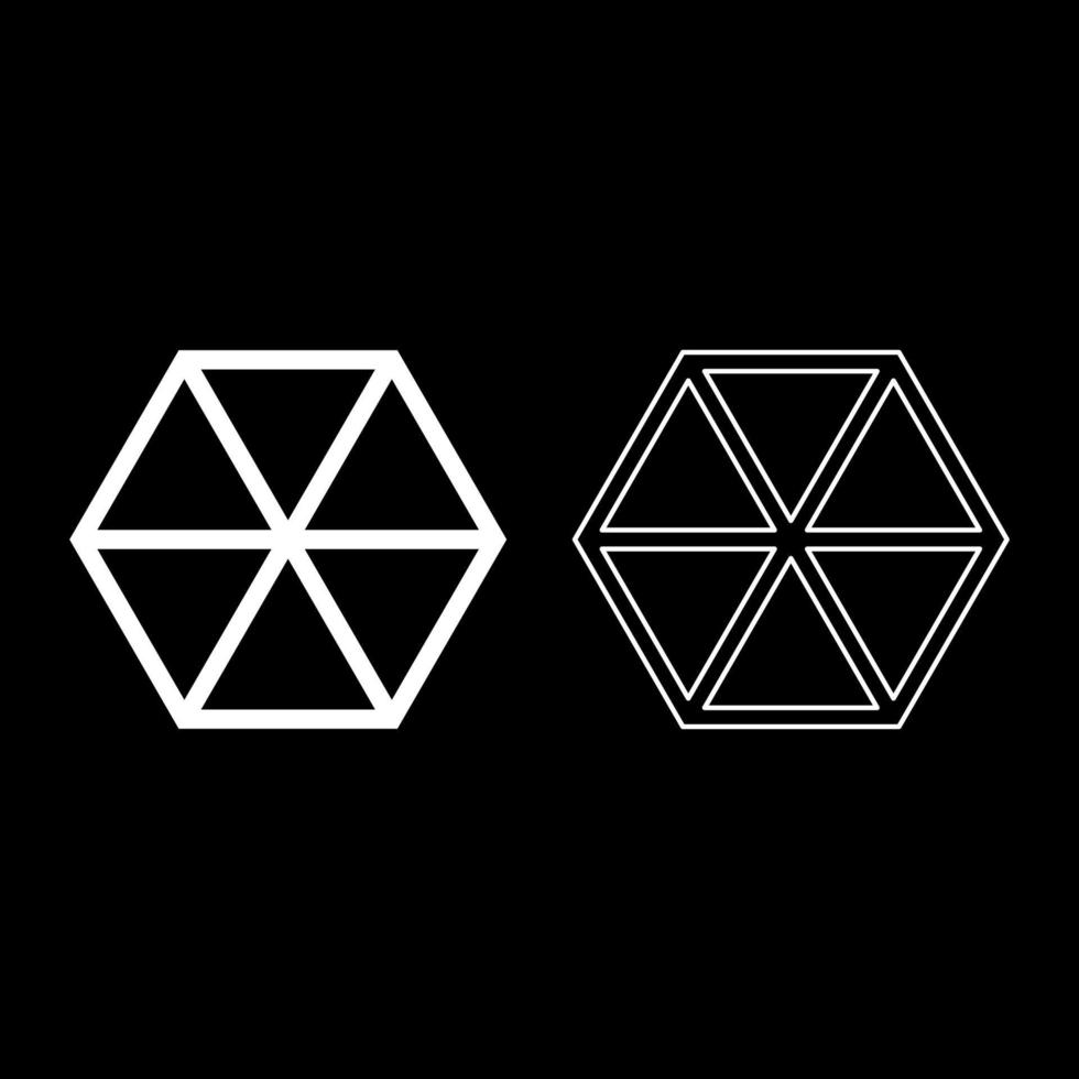 Abstract cube shape Hexagon box icon set white color vector illustration flat style image