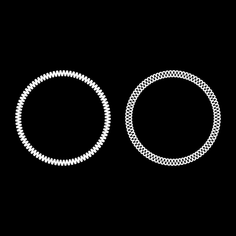 Decoration circle Decorative line Art frame icon outline set white color vector illustration flat style image