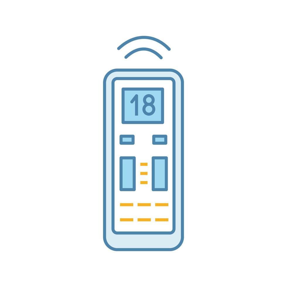 Air conditioner remote control color icon. Isolated vector illustration