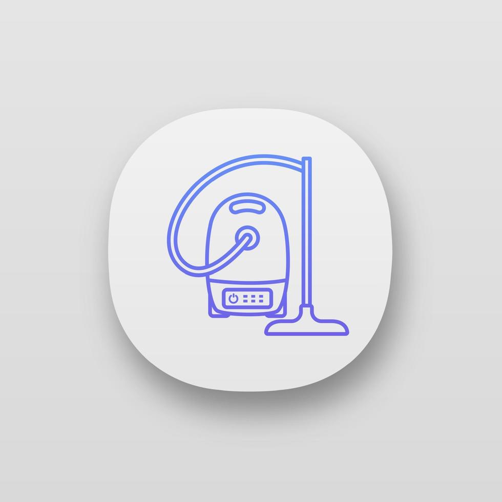 Vacuum cleaner app icon. Wet and dry vacuum. Household appliance. UI UX user interface. Web or mobile application. Vector isolated illustration
