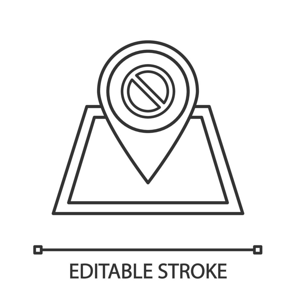 Protest location linear icon. Demonstration beginning place. Thin line illustration. Political or social movement planning. Protesters gathering point. Vector isolated outline drawing. Editable stroke