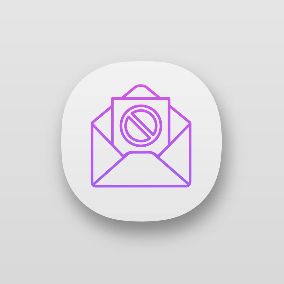 Protest action email notification app icon. Social, political movement targeted mailing. Sending letter with protest event details. Remonstration letter. UI UX interface. Vector isolated illustration
