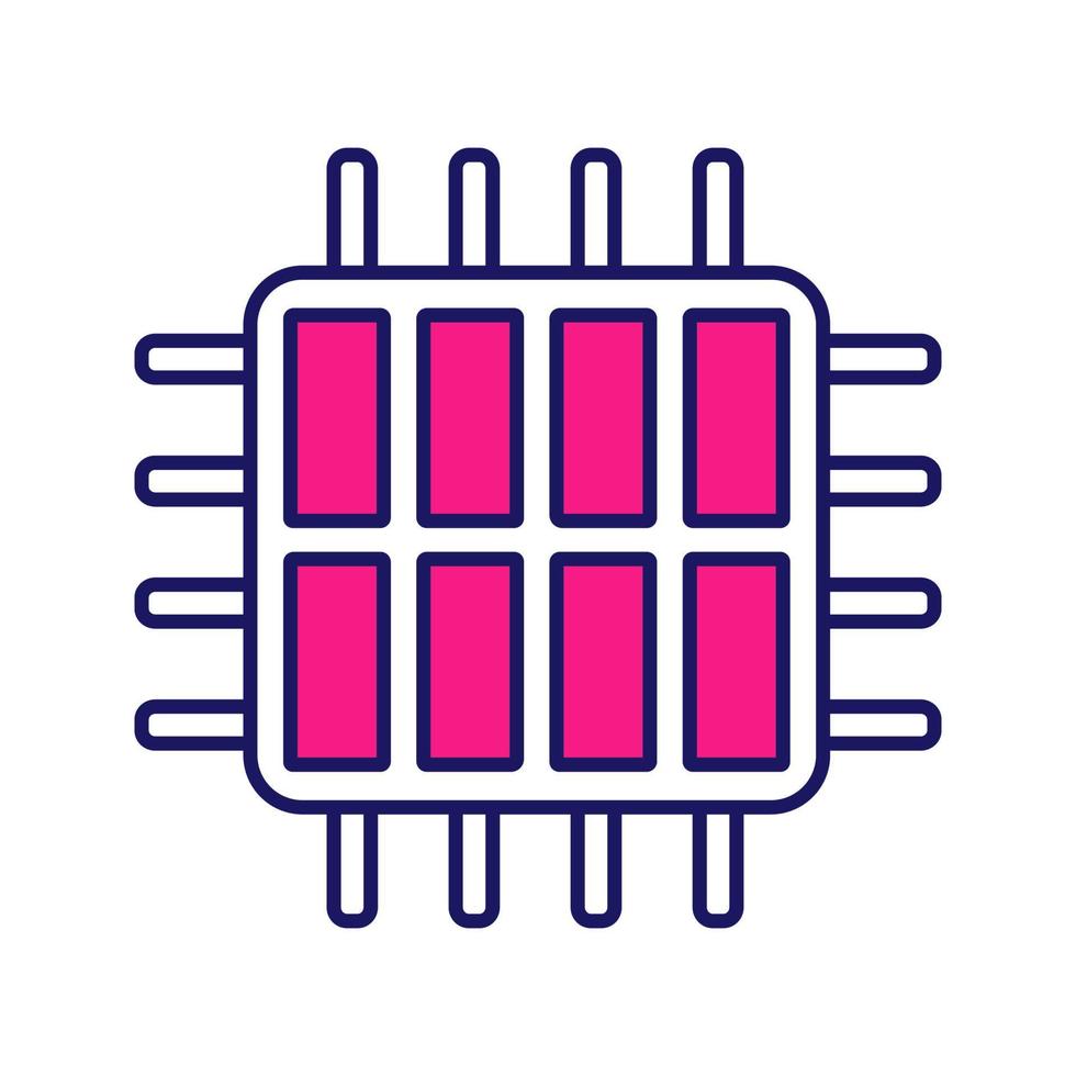 Octa core processor color icon. Isolated vector illustration