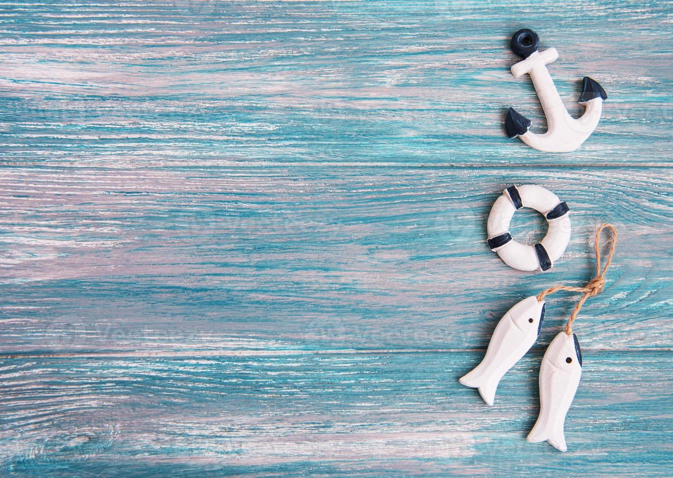 Sea decorations on a table photo