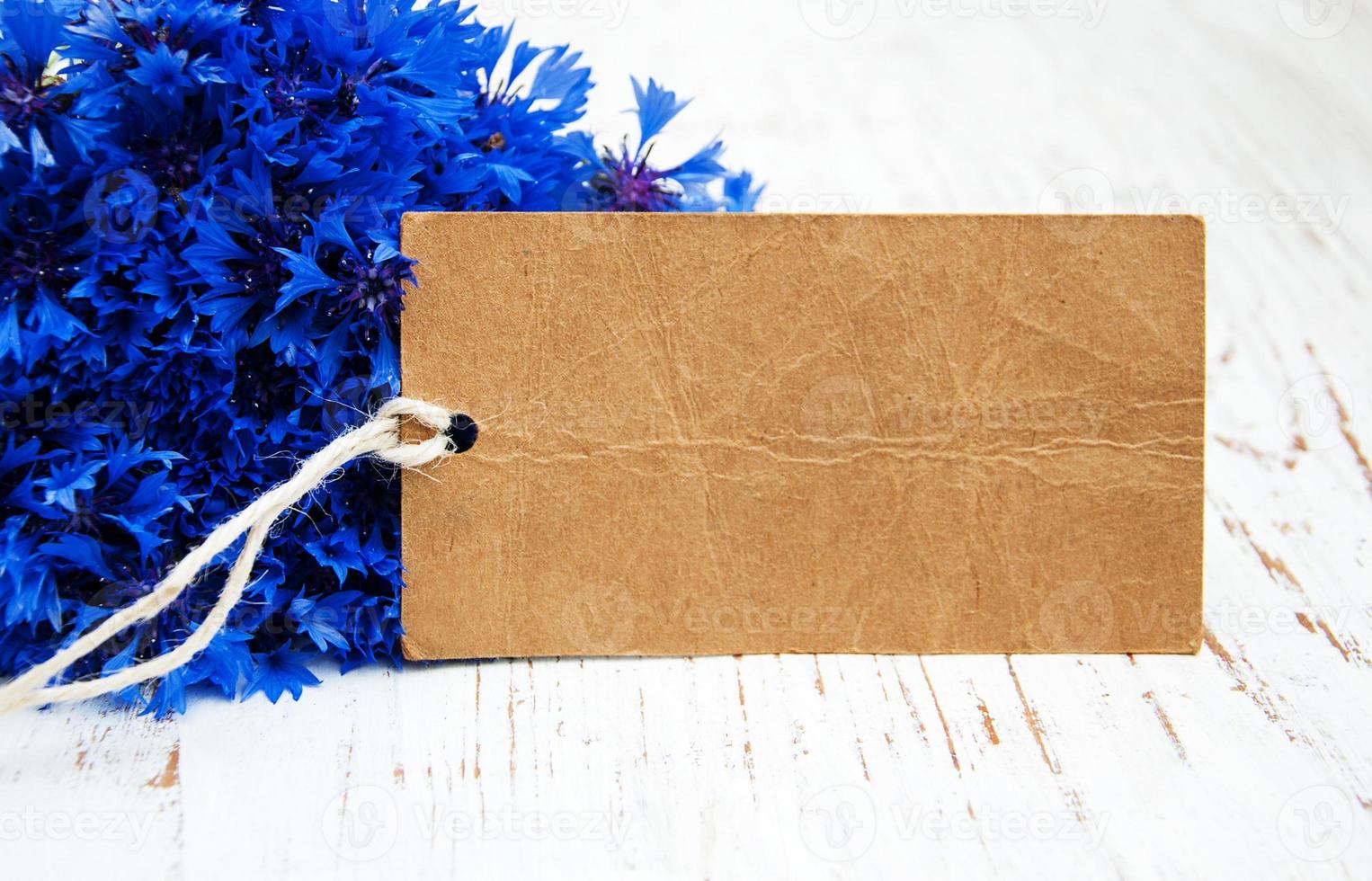 Cornflowers and card photo