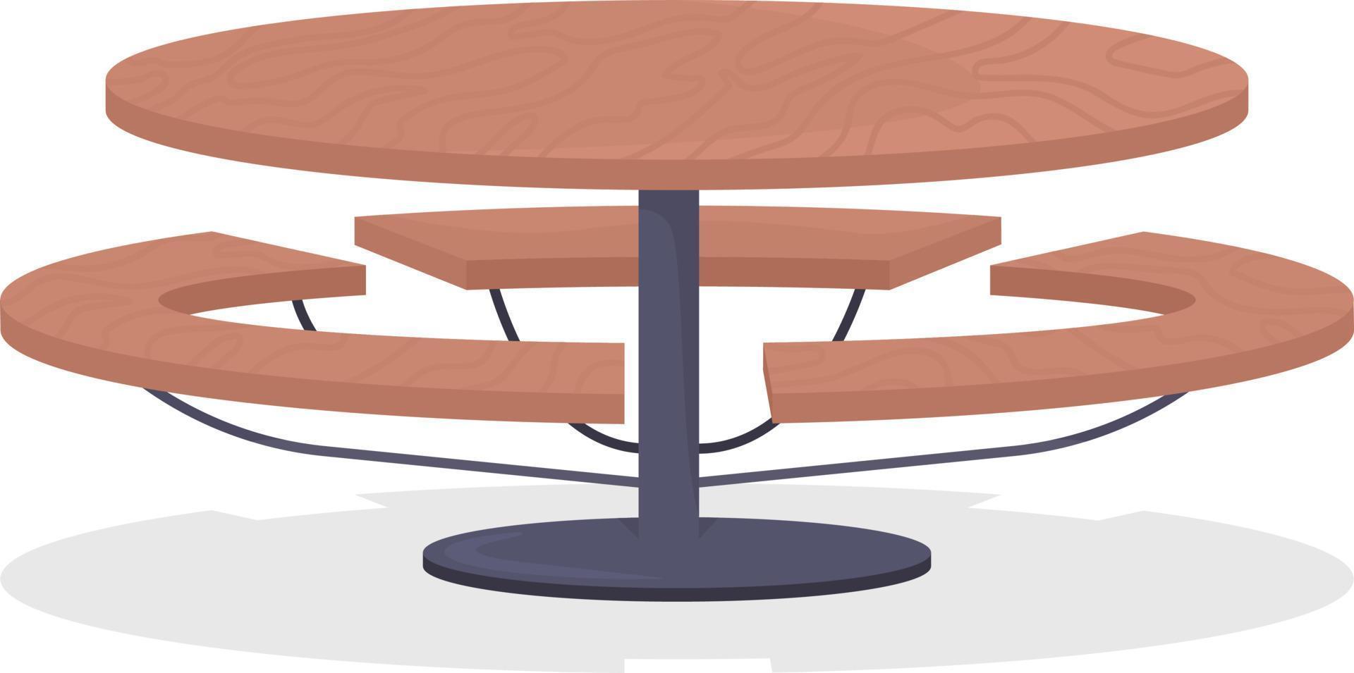 Outdoor table semi flat color vector item