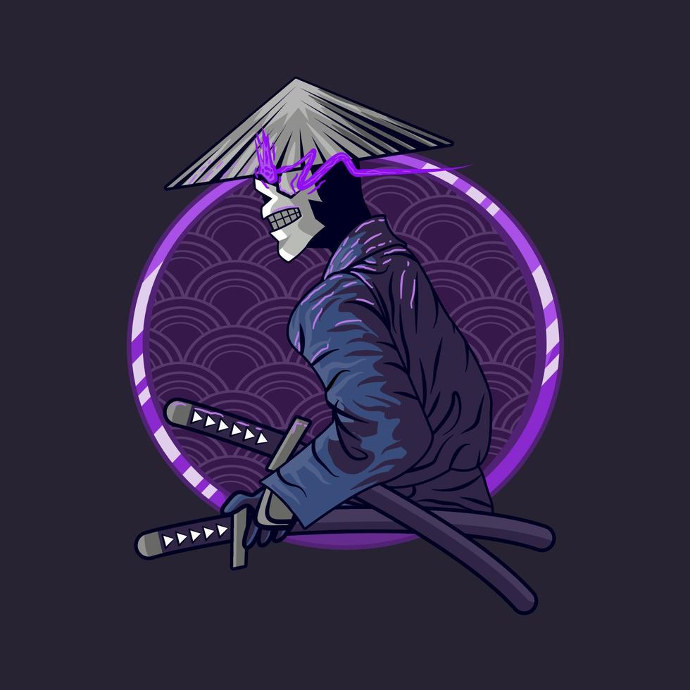 ronin ghost of tokugawa suitable for esport mascot logo vector