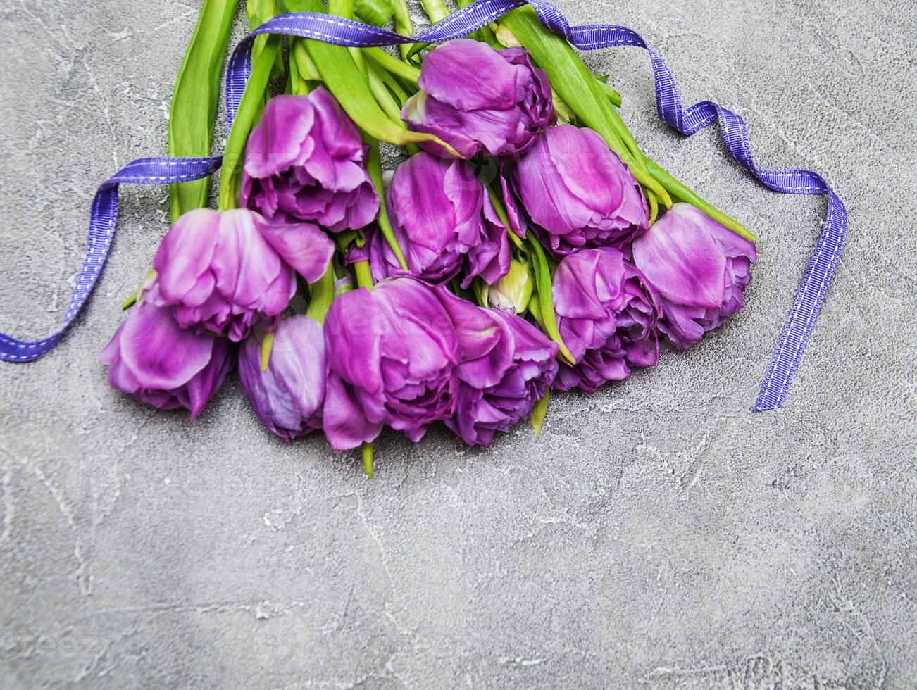 Spring tulip flowers photo