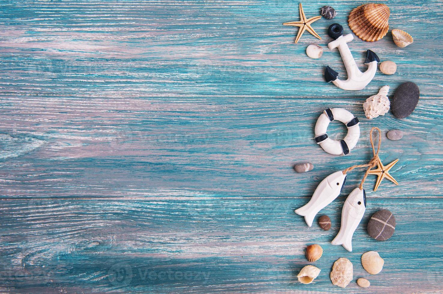 Sea decorations on a table photo