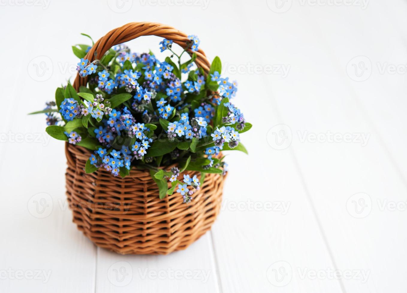 nomeolvides flores en cesta foto