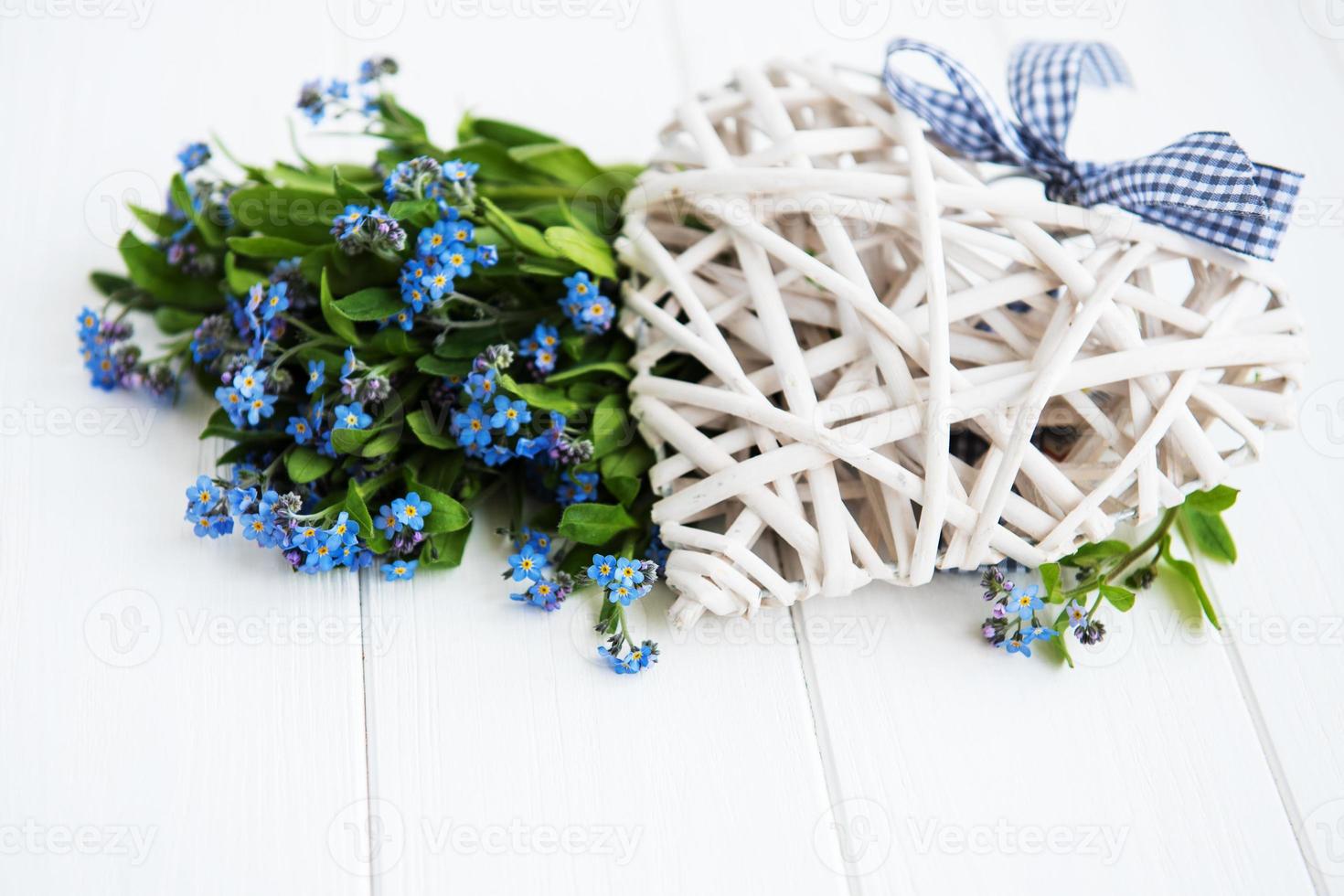 Forget-me-nots flowers border photo