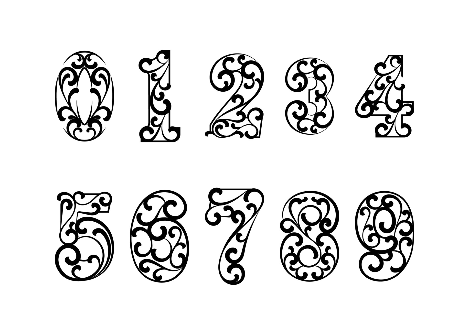 Decorative number icon design template vector isolated 5384341 Vector