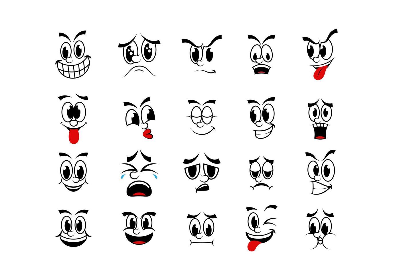 Cartoon face icon set design isolated vector