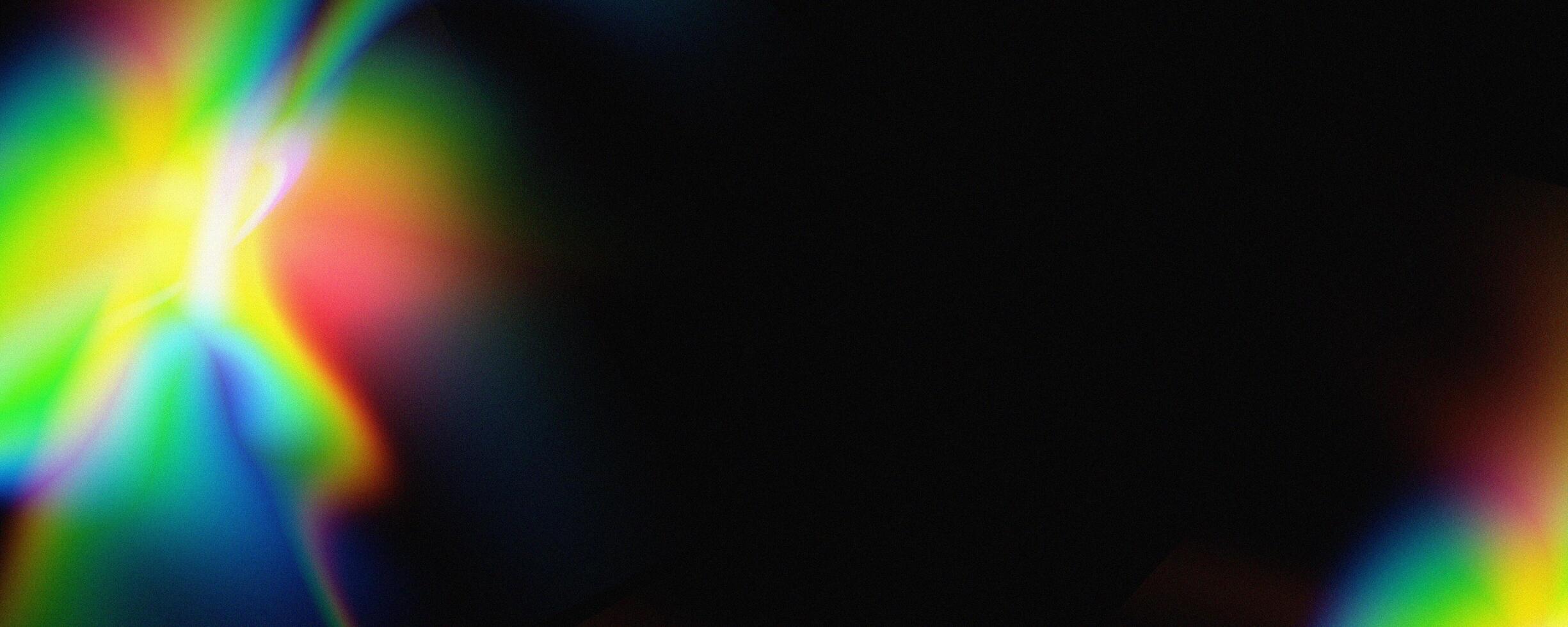 Abstract rainbow on black for copy space photo