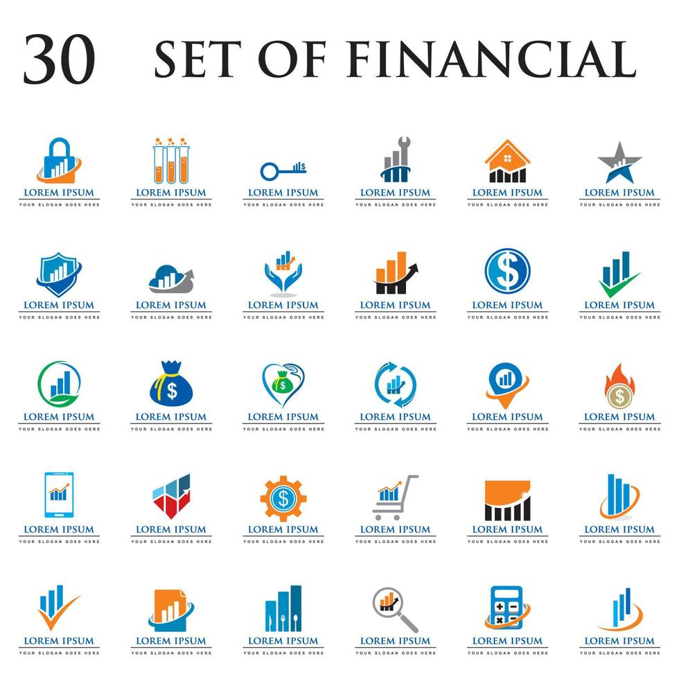 set of chart vector , set of finance logo