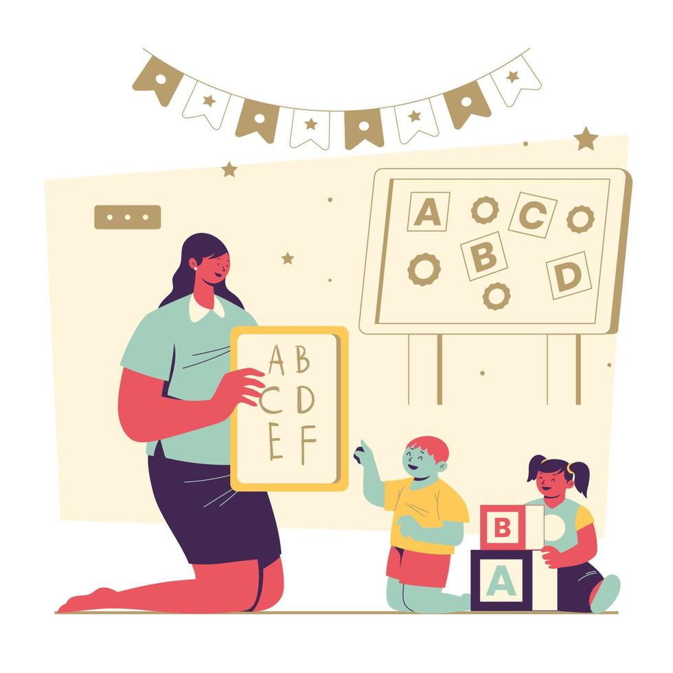 Kindergarten School Concept vector