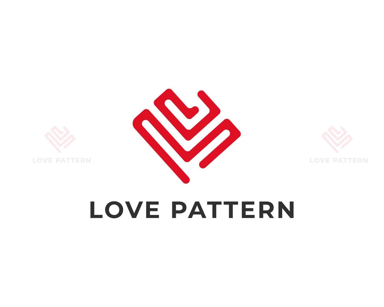 love logo design with l v letter vector