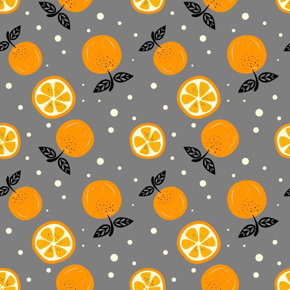 orange fruit seamless pattern background vector