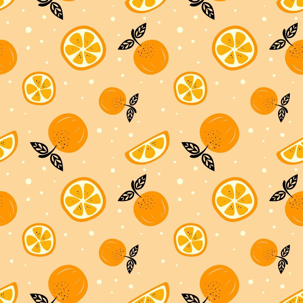 orange fruit seamless pattern background vector