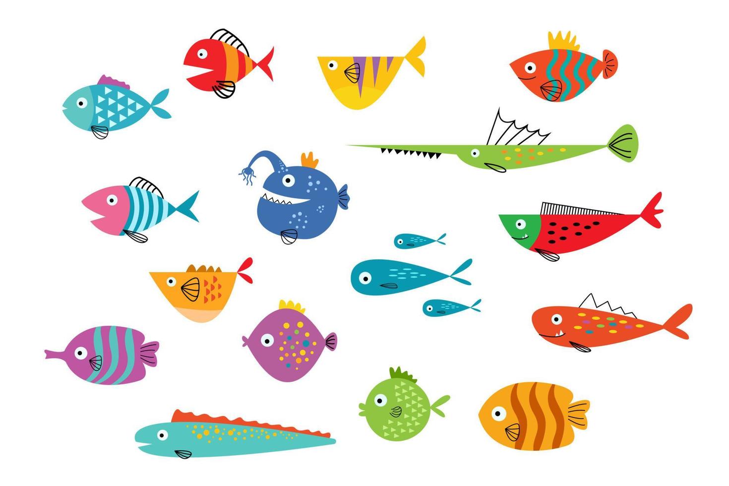 fish vector cartoon icon isolated on white background. Vector illustration tropical fish aquarium.