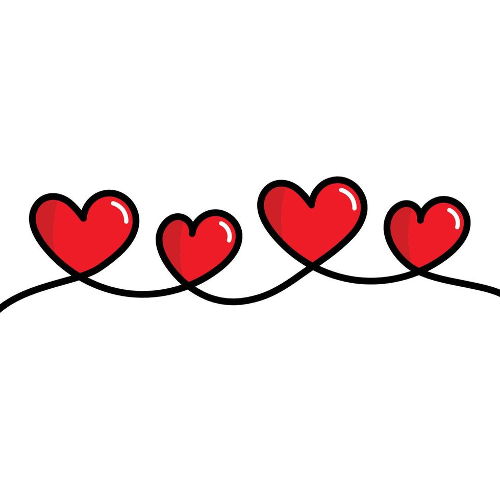 Hand drawn love heart minimal concept. Dodle hearts. Vector illustration