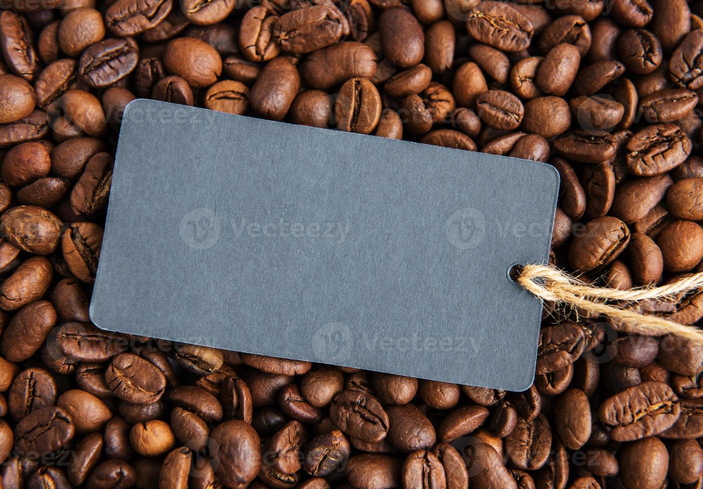 Coffee beans and price tag photo