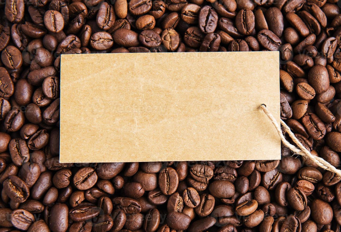 Coffee beans and price tag photo