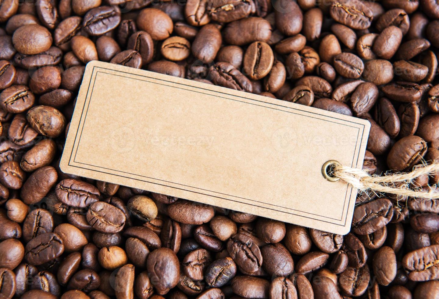 Coffee beans and price tag photo