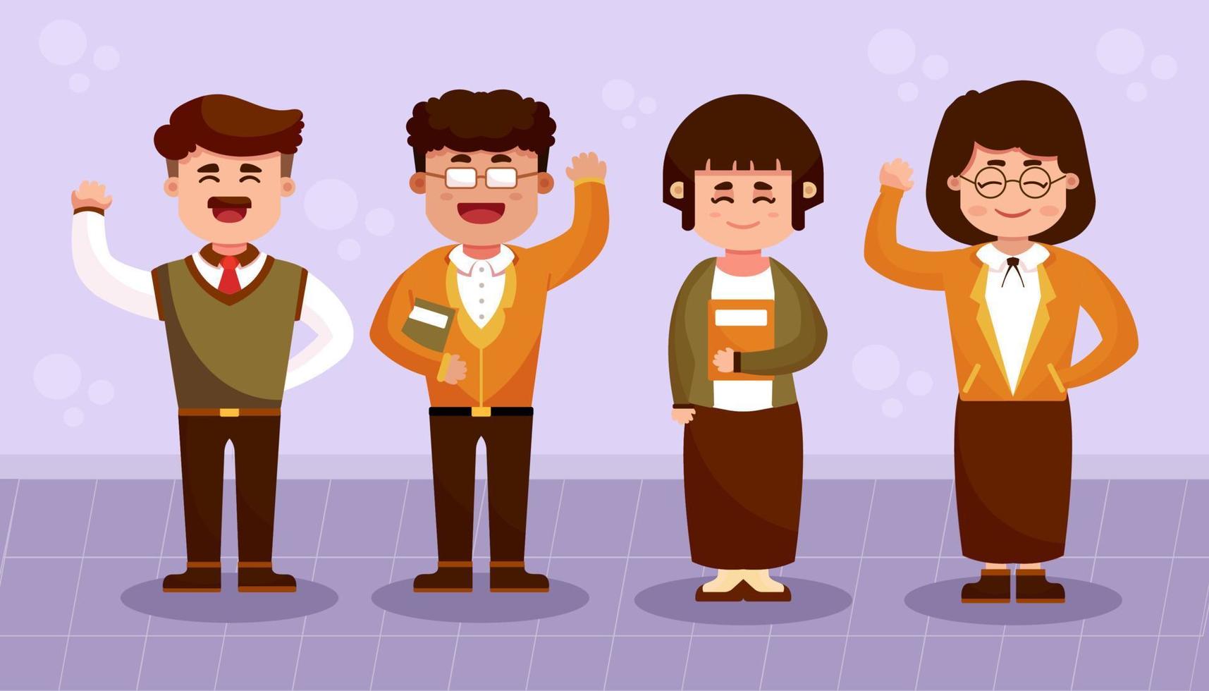 Teacher Day Character Collection vector