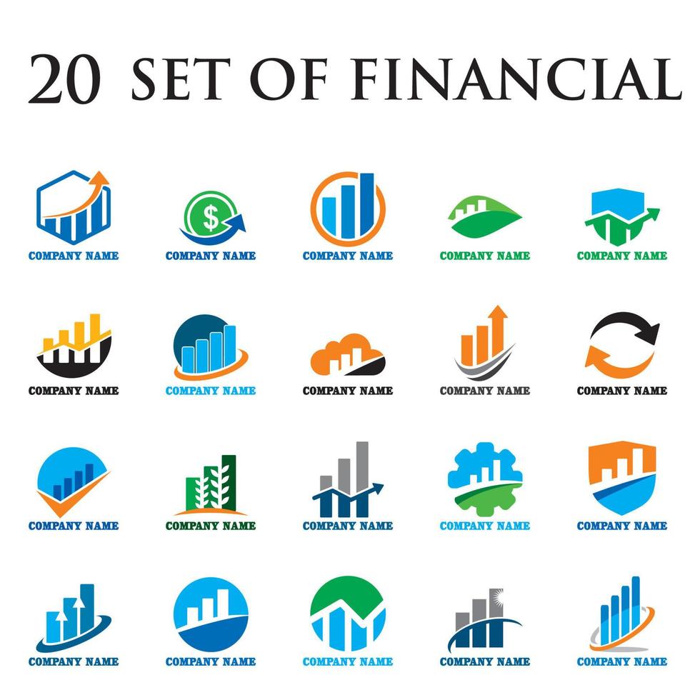 set of chart vector , set of finance logo