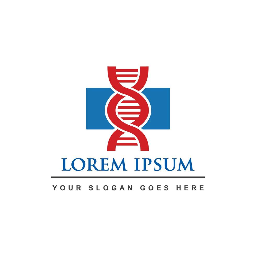 logotipo de ADN sano, logotipo de medicina genética vector