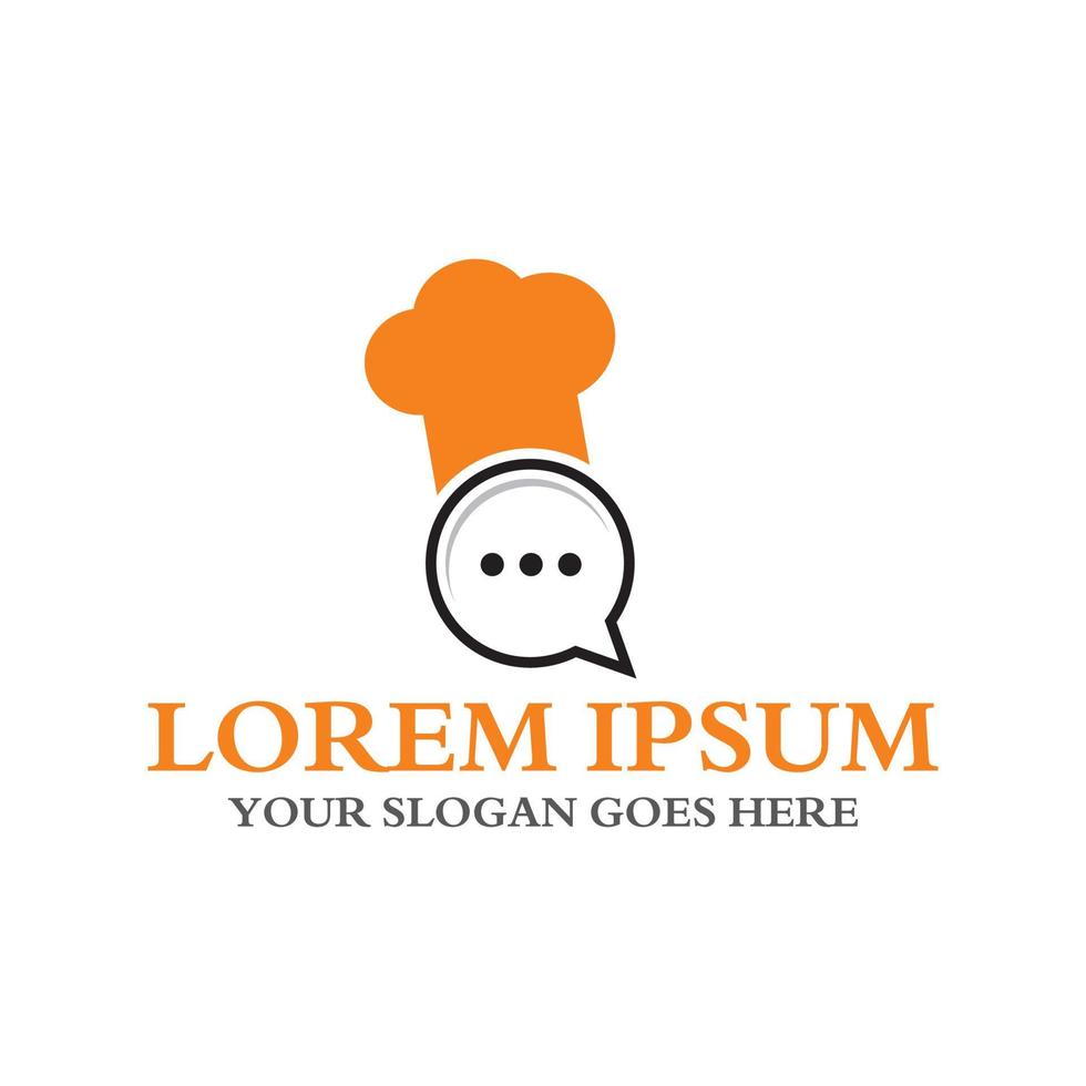 logotipo de charla de comida, logotipo de restaurante vector