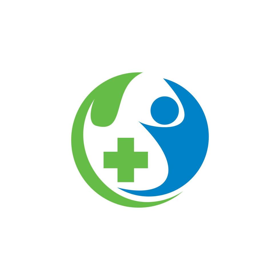 logotipo de cuidado saludable, logotipo de naturaleza médica vector