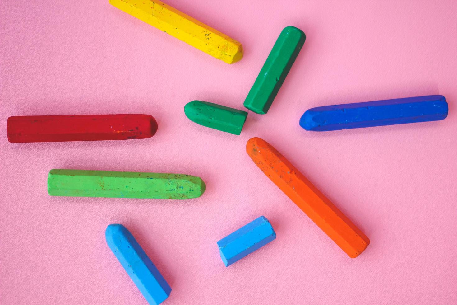 Multicolored broken crayon photo